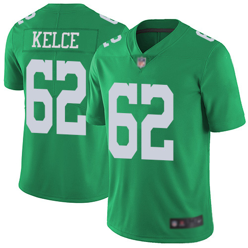 Men Philadelphia Eagles #62 Jason Kelce Limited Green Rush Vapor Untouchable NFL Jersey Football->philadelphia eagles->NFL Jersey